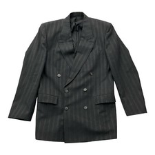 Hugo Boss Heston Tango Anzug Sakko Jacke Herren 48 Schwarz Gestreift Wolle