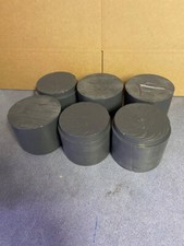 PVC grau, D 100mm, L 70mm, 6 Stück, Kunststoff, Rundmaterial, Halbzeug