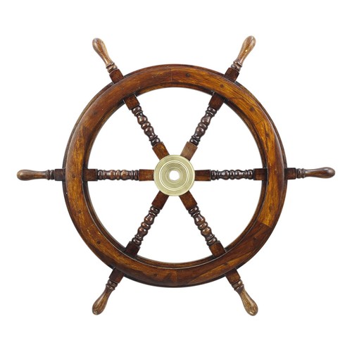 Steuerrad aus holz messing - steuerrad,