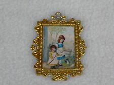 Erhard & Söhne, Bilderrahmen - 2 Mädchen gehend, Zinn, Puppenstube, 4D261-8