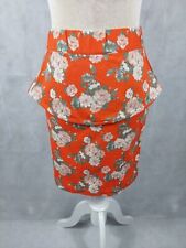 Rock Mint & Berry Gr. 36 S rot orange Blumen retro elegant Party skirt Schößchen