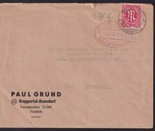 AM-POST, Mi.8z + Geb.bez."9 Rpf", Wuppertal/Ronsdorf 1.6.46