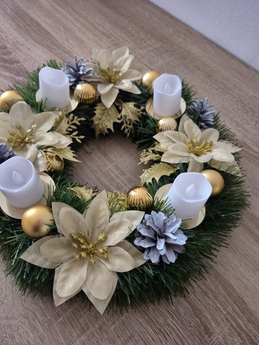 Adventskranz mit led kerzen - led,