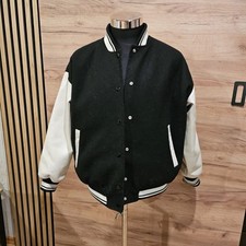 Vintage College Bomber Jacke Print Color Blocking Oversized Pull & Bear/Größe S