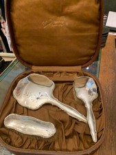 Frisierset in Original Schatulle Dreiteilig  800 Silber ca1900 Jugendstil Antik