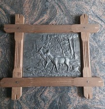 Zinn - Wandbild - Rehe - 43 cm x 51 cm