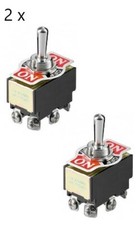 2 Kippschalter Rastend Ein-Aus-Ein Umpolschalter Polwendeschalter 2 polig 10114