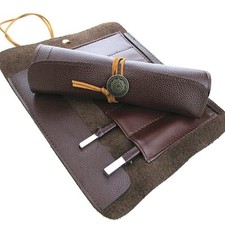 Koch Messertasche 5 Fächer Rolltasche Küchenmesser Tasche Messerkoffer Leder NEU