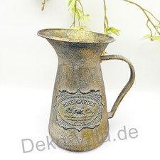 Milchkanne Blechkanne Kanne Vase Emblem Rose Garden Landhausstil Shabby Deko