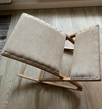 Fußschaukel Fußgondel Beinschaukel Buche Holz massiv natur Stoff klappbar