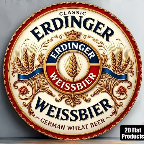 Blechschild rund erdinger - blechschild,