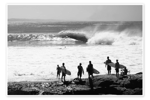 Poster surfer warten strand - poster,