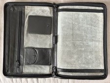 Schreibmappe Dokumentenmappe Briefpapiermappe Aktentasche schwarzes Leder