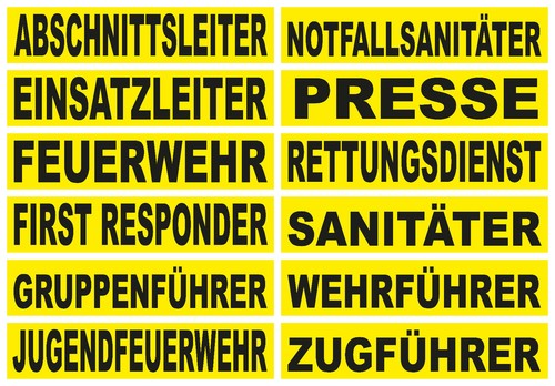Feuerwehr reflex rückenschild - reflex,