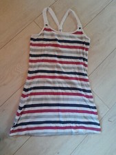 Minikleid - Yigga - Gr. 158 - gestreift - grau, blau, weiß, brombeer