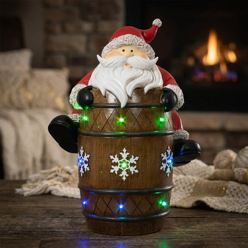 Xxl weihnachtsmann auf fass - auf,