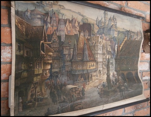 Alte lehrkarte inneres einer - lehrkarte, "inneres