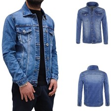 Herren Jeansjacke Jeansjacke Jacke Slim Baumwolle Leicht Sommer VEQUE