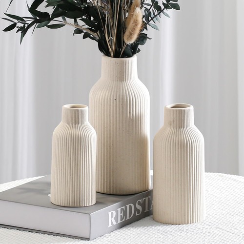 Keramikvase beige blumenvasen - keramikvase,