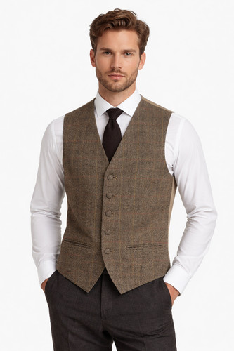 Braun tweed fischgrät - fischgrät, karo