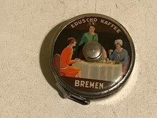 Altes Eduscho Maßband in Rollenform aus den 50er Jahren als Reklame-Werbezugabe 