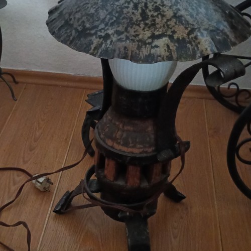 Vintage tischlampe metall - vintage, metall/glas