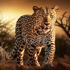 Wandbild leopard afrika deko - leopard,