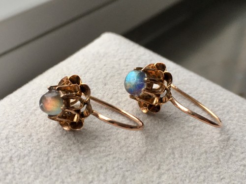 Antike 585 gold ohrringe - gold, mit