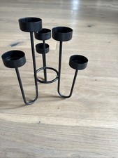 Eisen Kerzenhalter Schwarz 6-flammig für Teelichter H22xB19cm