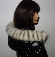 Blaufuchs Pelz Kapuzen Kragen Echt Fellkragen Fuchs Fell Besatz  für Jacke Parka