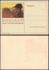 Werbekarte Kalkstickstoff Frühjahrsdüngung Bauern Landwirtschaft 1930