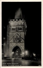 Ak Praha Prag Tschechien, Altstädter Brückenturm, Nachtaufnahme, ... - 4812426