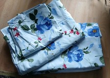 Schloss Hellenstein Mikrofaser Bettwäsche hellblau Blumen. 2 tlg. QVC neu 