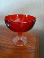 Glasschale - Leonardo - rot - mit Fuß