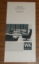 Seltene Werbung WK MÖBEL WK 610 611 Leder Sofa Sessel Hochsessel 1969