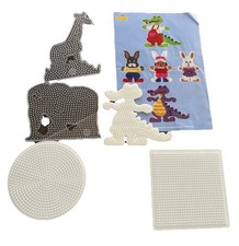 5x Bügelperlen Platten Vorlagen, Steckplatten, Dino, Elefant, Giraffe 