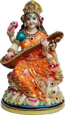 Orange Maa Saraswati Statue