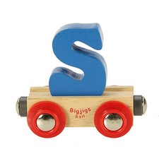 Holzeisenbahn Lok Buchstabenzug bunt Buchstabe "S" (Bigjigs Toys LTD)