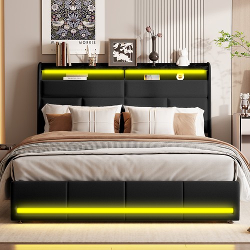 Led boxspringbett doppelbett - led,