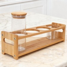 Ölflaschenregal Rustikal Essig Flaschenhalter 4 Löcher für Büro Schrank Zuhause