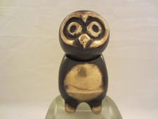EULE 2 TEILE KUGEL KOPF KÖRPER OWL KAUZ UHU STATUE FIGUR SKULPTUR MESSING BRONZE