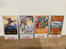 4 Stück Emailleschilder, Coca