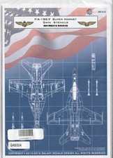 Galaxy Model Nr.G48004 F/A-18E/F Super Hornet Data Stencils "Hasegawa" 1/48