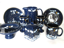 Konvolut WÄCHTERSBACH Wintermärchen, 3 Tassen, Kanne, Dose, 2 Wandteller, Schale