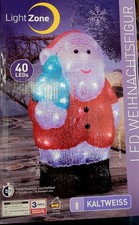 GROßER LED WEIHNACHTSMANN FÜR DRINNEN UND DRAUßEN , 32 CM HOCH , MIT TIMER , NEU