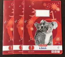 3 DIN A 4 Schulhefte Kariert Ohne Rand, Lineatur 7, 1. Oder 2. Klasse