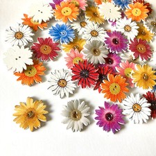 20 Holz Blumen Knöpfe