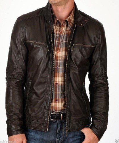Herren braun lederjacken - herren,