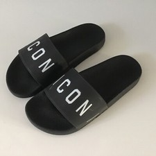 Dsquared 2 Icon Pantoletten Badeschuhe Schuhe Kinder Gr. 39 Schwarz