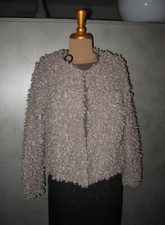 Persianer Webpelz Kurzjacke Gr.  40 Karakul Lammfell imitat Pelz Grau-Beige